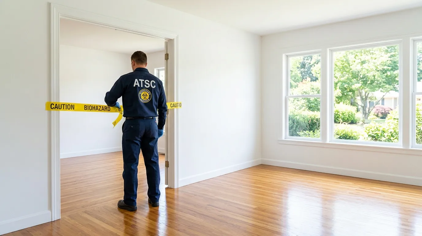 Certified biohazard cleanup crew performing Decomposition Cleanup in Elmhurst